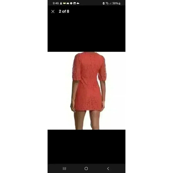 NSR Napean Sea Rd Womens Dress Red Size Small Harlow Lace Mini Melon - Picture 4 of 16